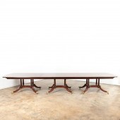 MAHOGANY TRIPLE PEDESTAL DININ