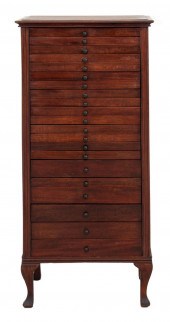 MAHOGANY TWENTY-ONE DRAWER SHE