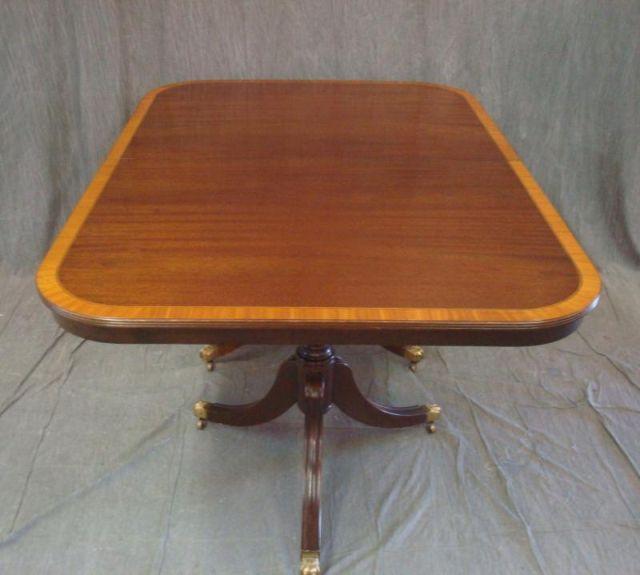 Mahogany Twin Pedestal Banded