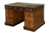 MAHOGANY TWIN PEDESTAL DESK 18