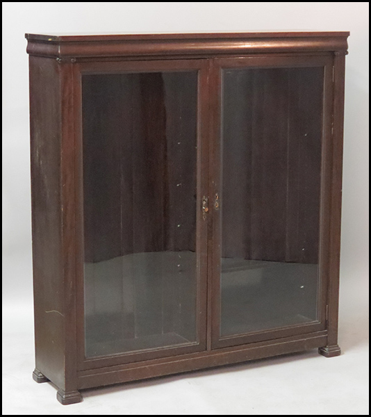 MAHOGANY TWO DOOR CABINET. H: