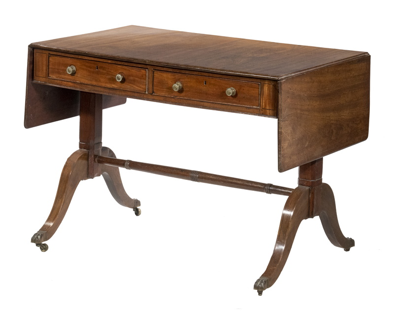 MAHOGANY TWO-DRAWER SOFA TABLE /