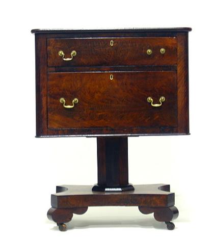 Mahogany two drawer work stand   