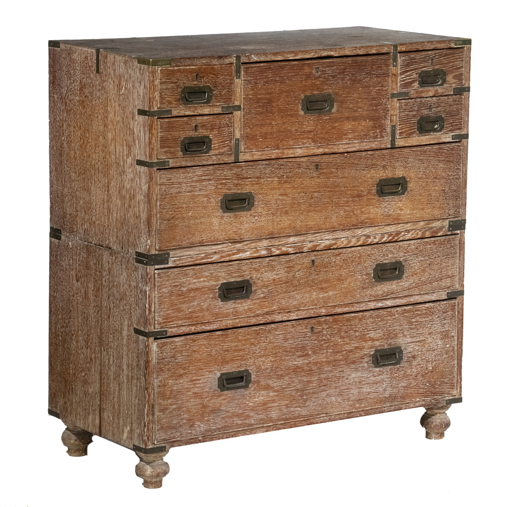 MAHOGANY TWO-PART CAMPAIGN CHEST