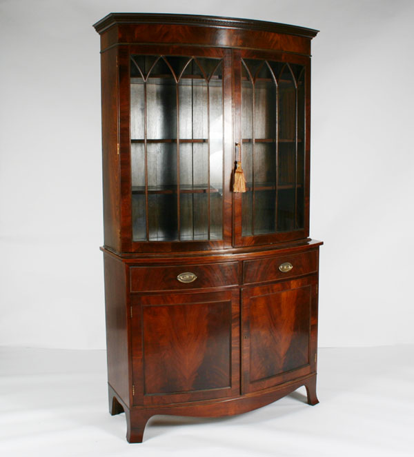 Mahogany two piece bow front