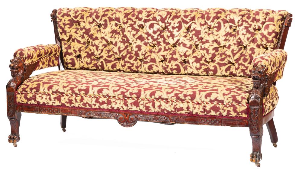 MAHOGANY TWO PIECE PARLOR GROUP,