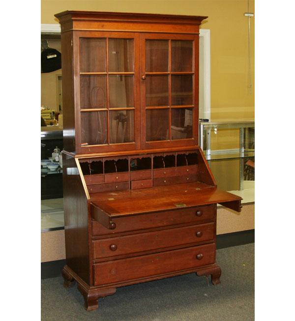 Mahogany two piece secretary