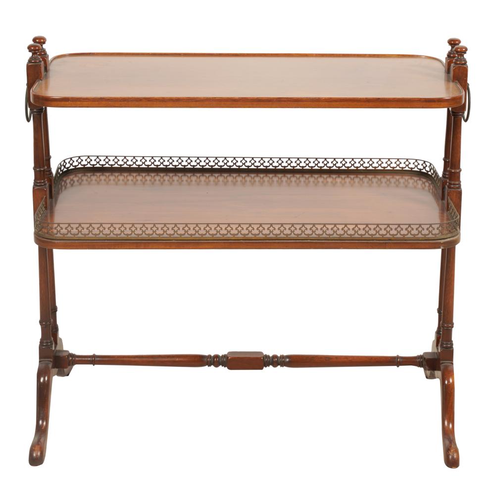 MAHOGANY TWO-TIER ETAGEREthe