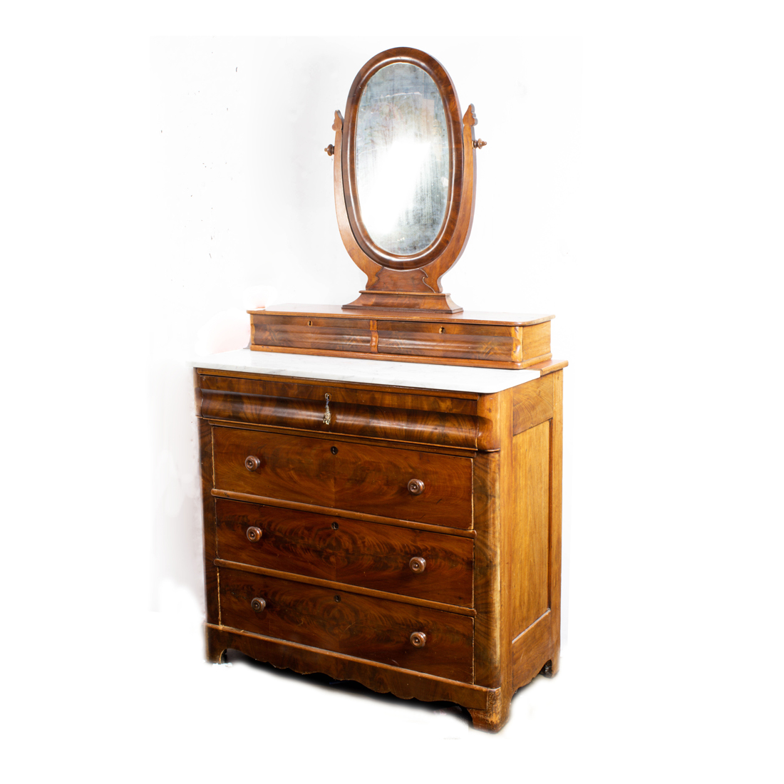 MAHOGANY VANITY WITH HINGED