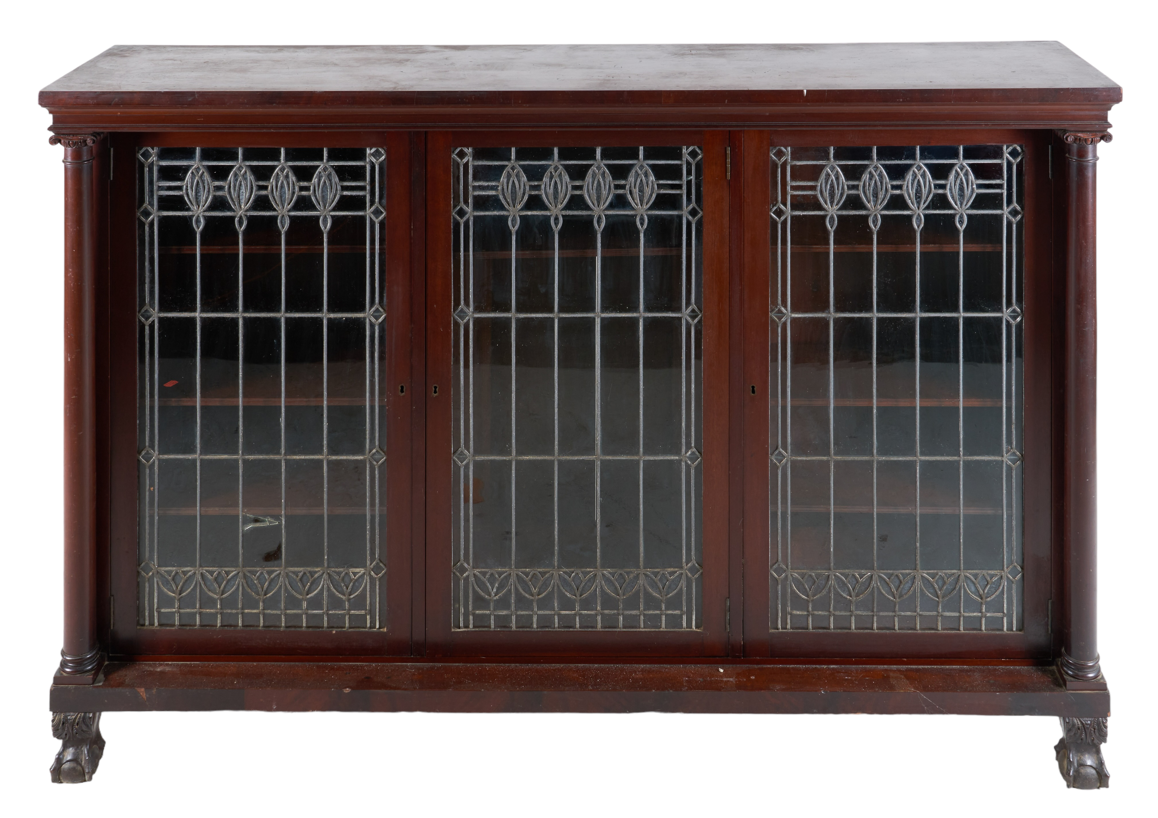 Mahogany Victorian 3 Door Bookcase,