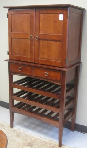 MAHOGANY WINE CABINET ON STAND