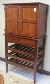MAHOGANY WINE CABINET ON STAND