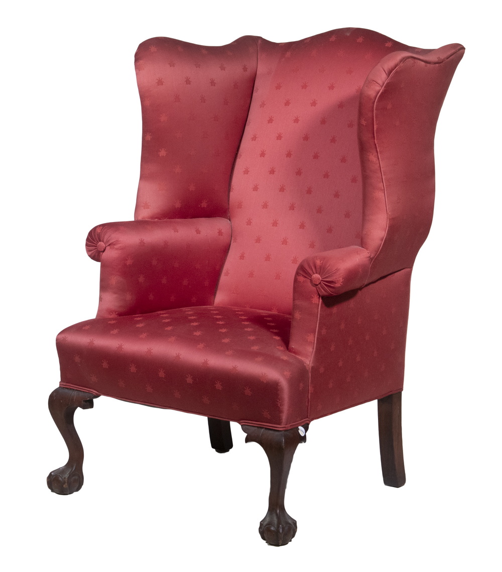 MAHOGANY WING CHAIR Circa 1930s