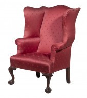 MAHOGANY WING CHAIR Circa 1930