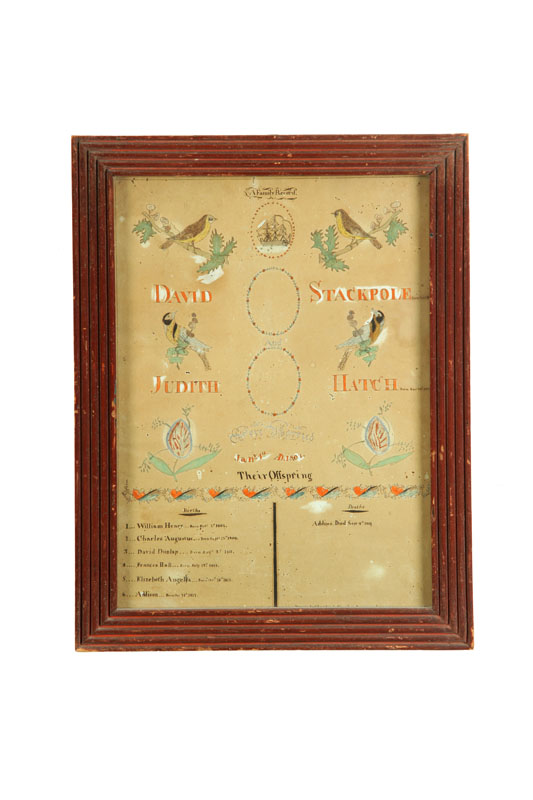 MAINE FAMILY RECORD.  Watercolor on