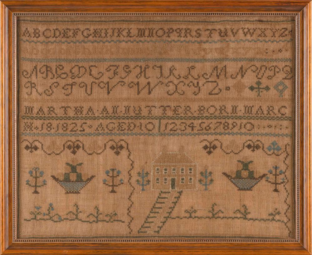 MAINE NEEDLEWORK SAMPLER CIRCA 1835