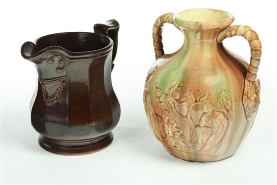 MAINE PITCHER AND VASE.  Paneled