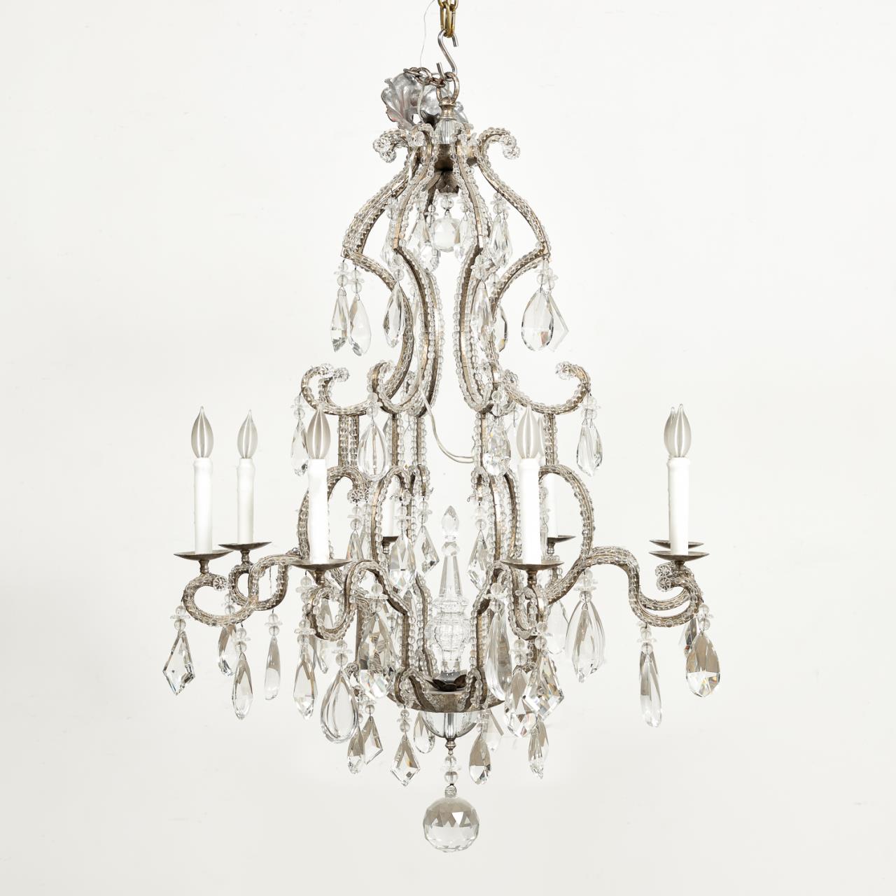 MAISON BAGUES-STYLE 8-LIGHT CRYSTAL