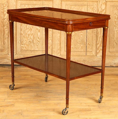 MAISON JANSEN MAHOGANY SERVING CART