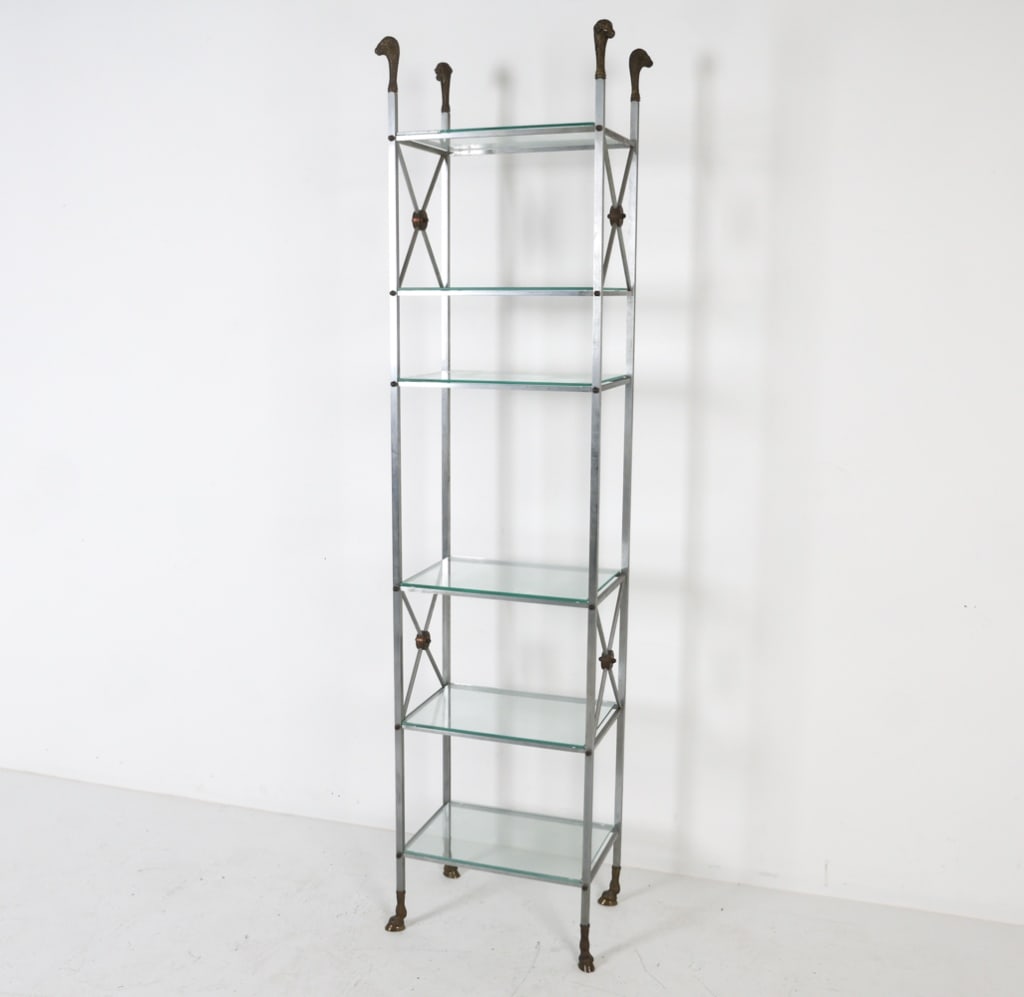 MAISON JANSEN STYLE STEEL & BRASS