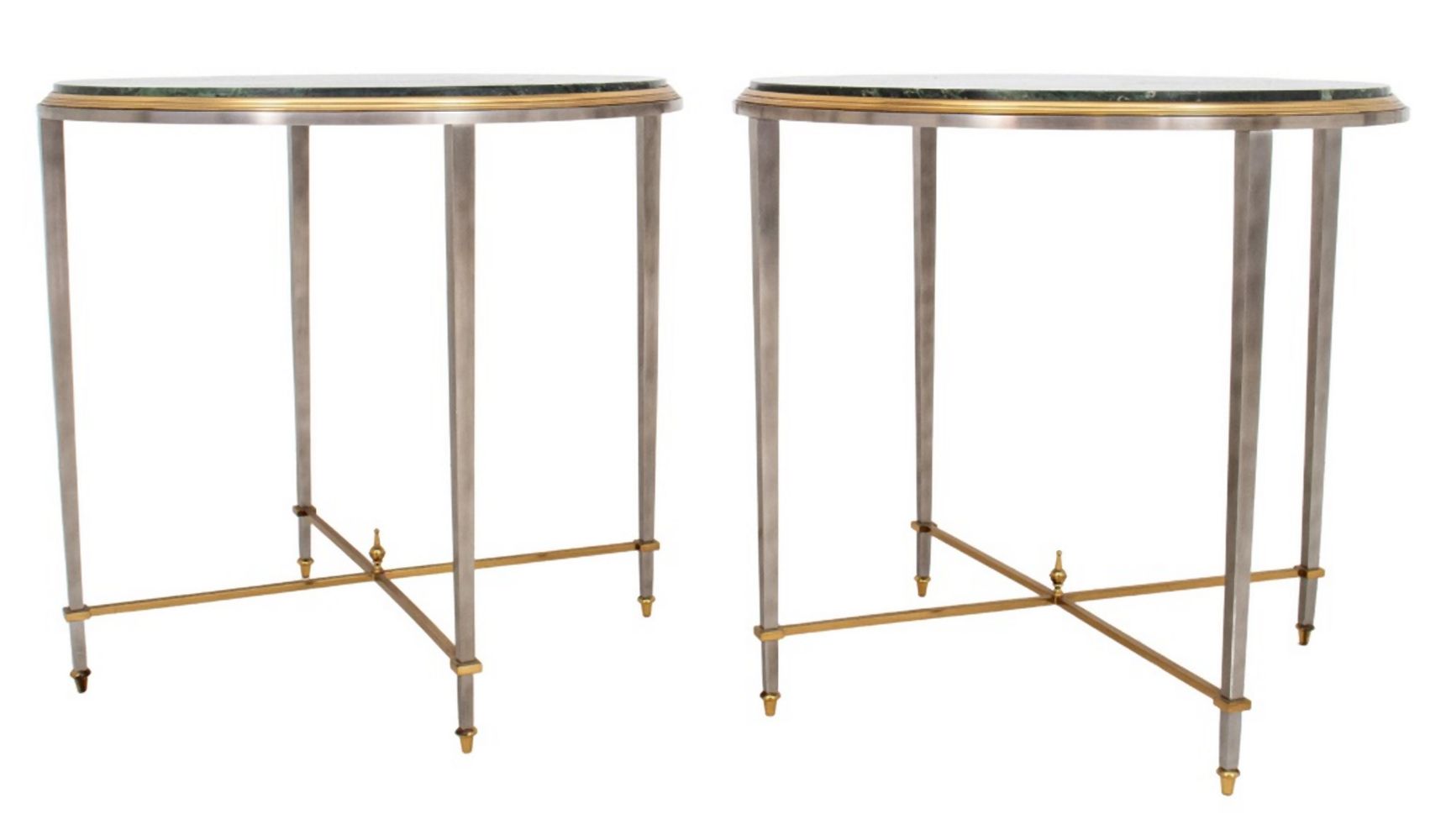 MAISON JANSEN STYLE STEEL & BRASS