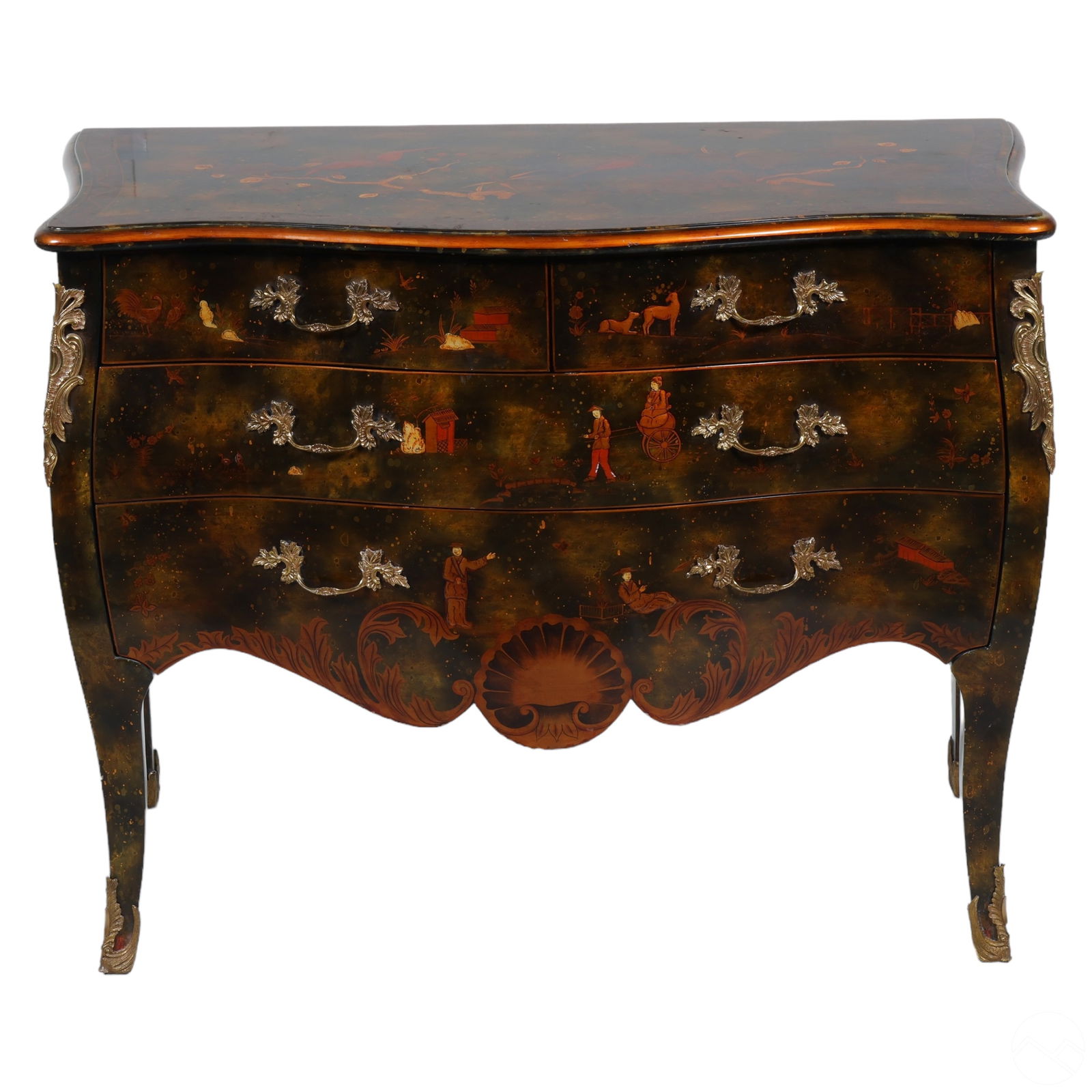 MAITLAND SMITH BOMBE INLAY CHEST OF