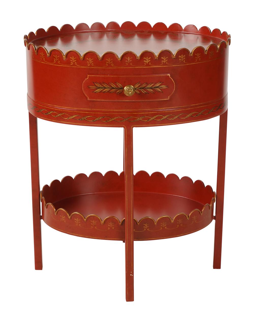 MAITLAND SMITH RED & GILT-PAINTED