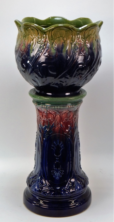 MAJOLICA ART POTTERY IRIS