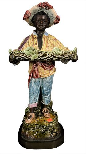 MAJOLICA BLACKAMOOR FIGURAL TABLE