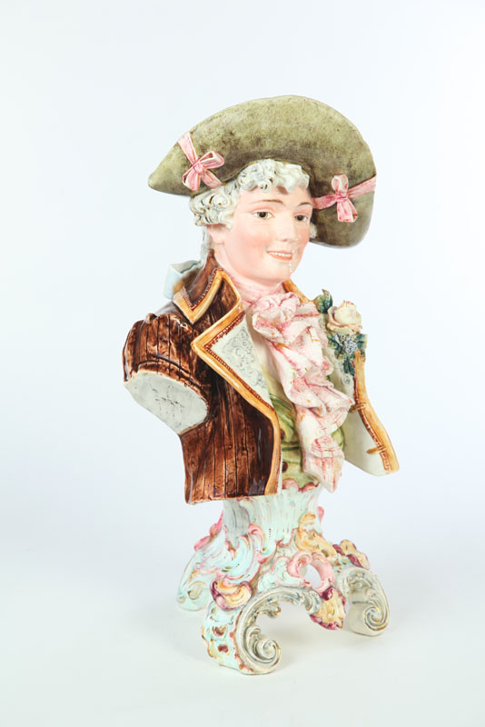 MAJOLICA BUST.  Continental  late
