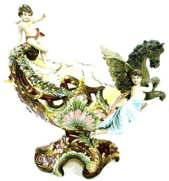 Majolica centerpiece in form of