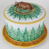 MAJOLICA CERAMIC CHEESE DOME W