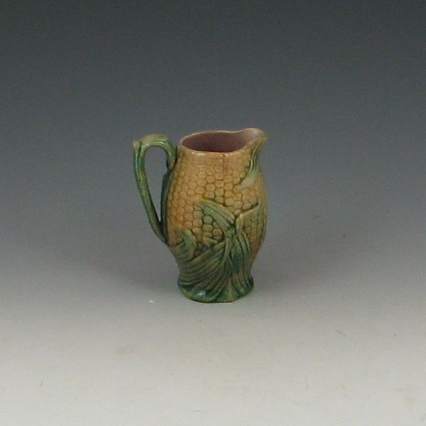 Majolica Corn Creamer unmarked 4''h