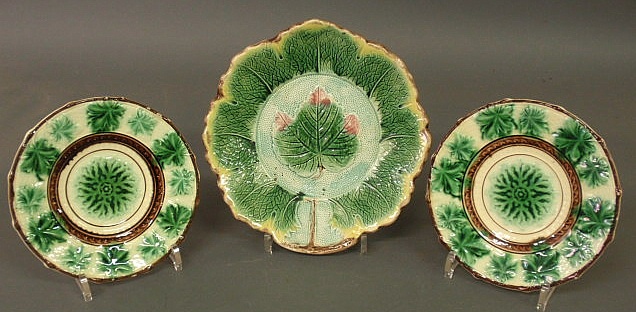 Majolica deep dish 9.5"dia. and two