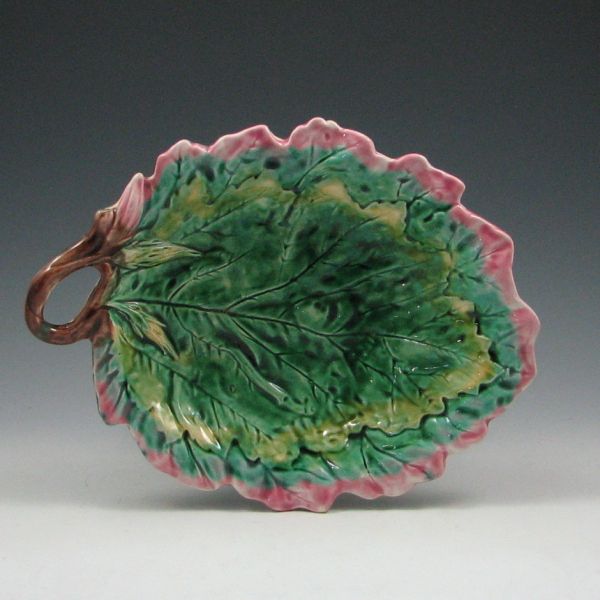 Majolica Etruscan Maple Leaf Dish