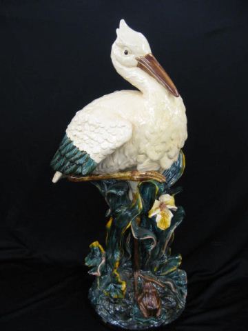 Majolica Figural Umbrella Stand