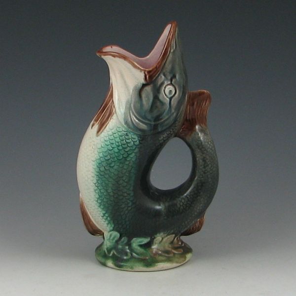 Majolica Fish Pitcher marked 15