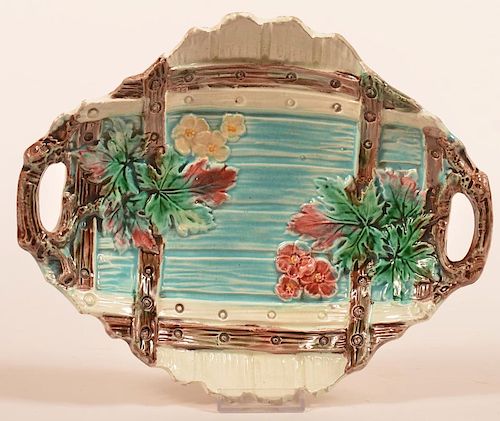 MAJOLICA FLORAL EMBOSSED OVAL