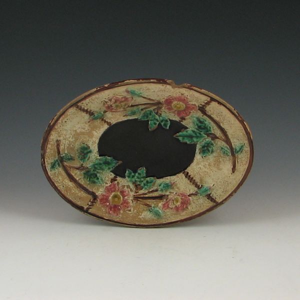 Majolica Flower Platter unmarked 10