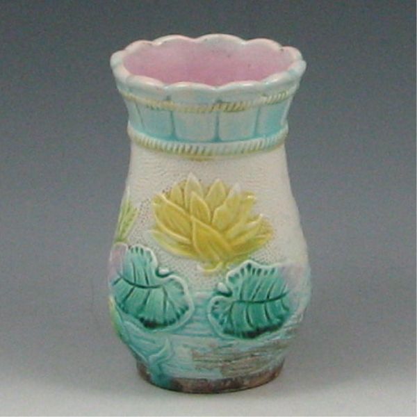 Majolica Flowered Vase unmarked