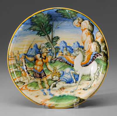Majolica Footed Bowl Italian,