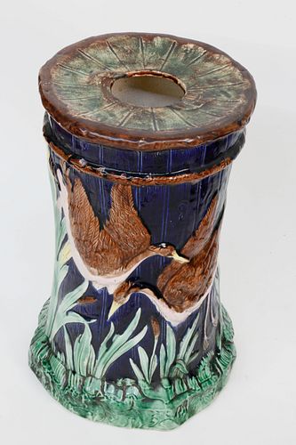 MAJOLICA PELICAN JARDINIERE
