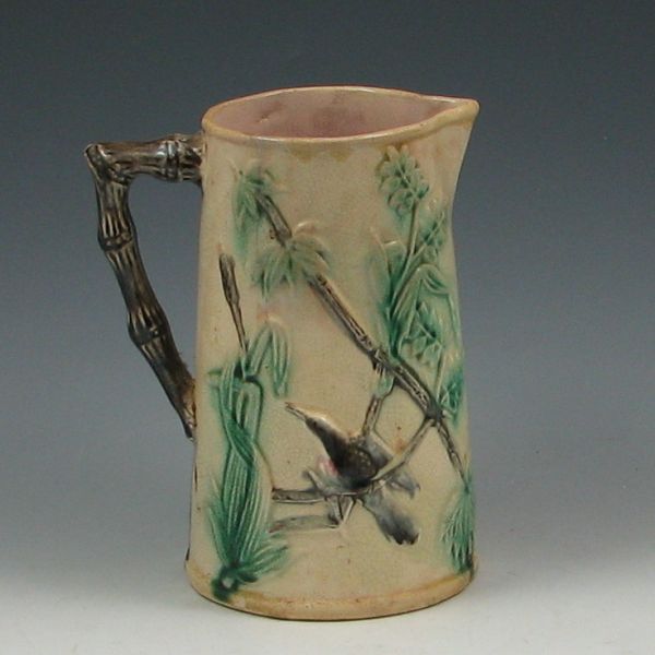 Majolica Pitcher with Bird and