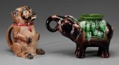 Majolica Plant Stand, Pug Pitc