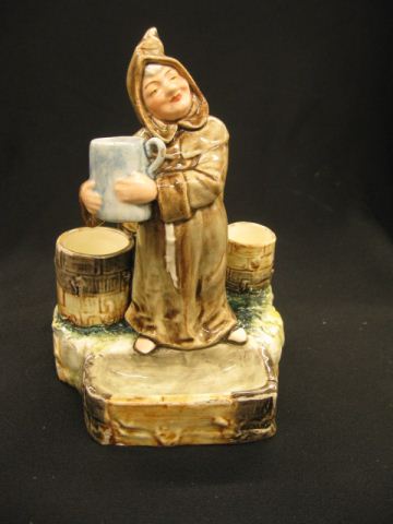 Majolica Pottery Figural Smoking