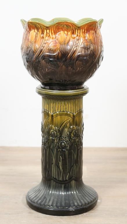 MAJOLICA POTTERY JARDINIERE &