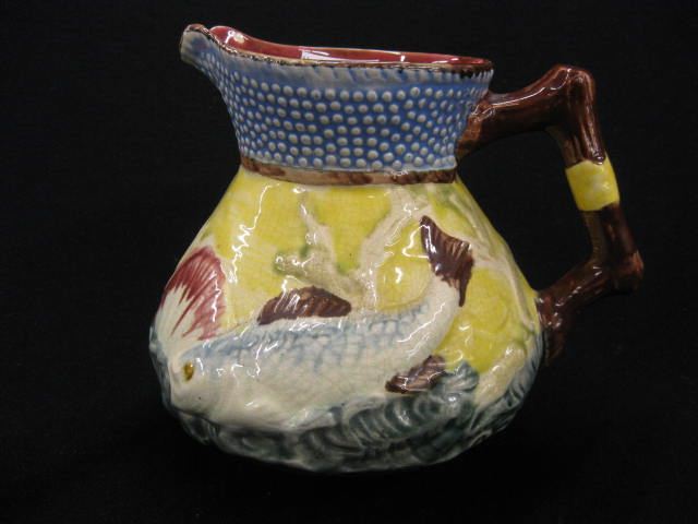 Majolica Pottery Pitcher fish shell