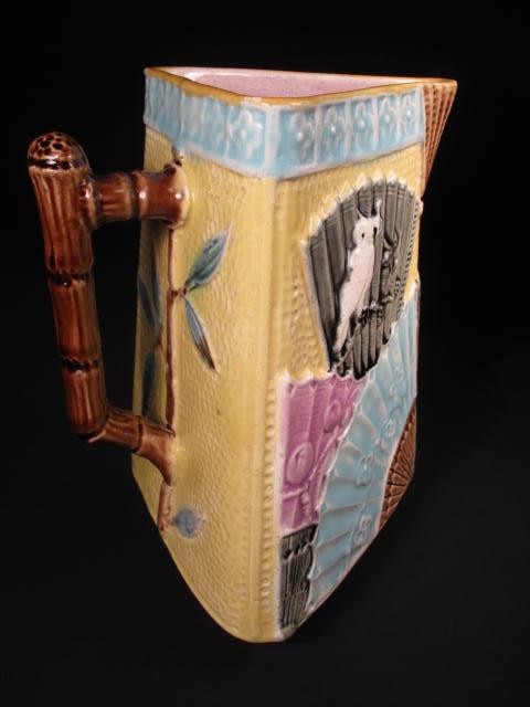 Majolica pottery pitcher with