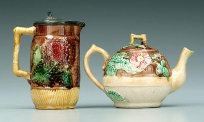Majolica teapot, syrup: teapot with