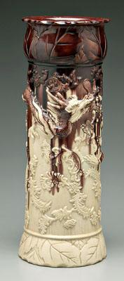 Majolica umbrella stand, brown